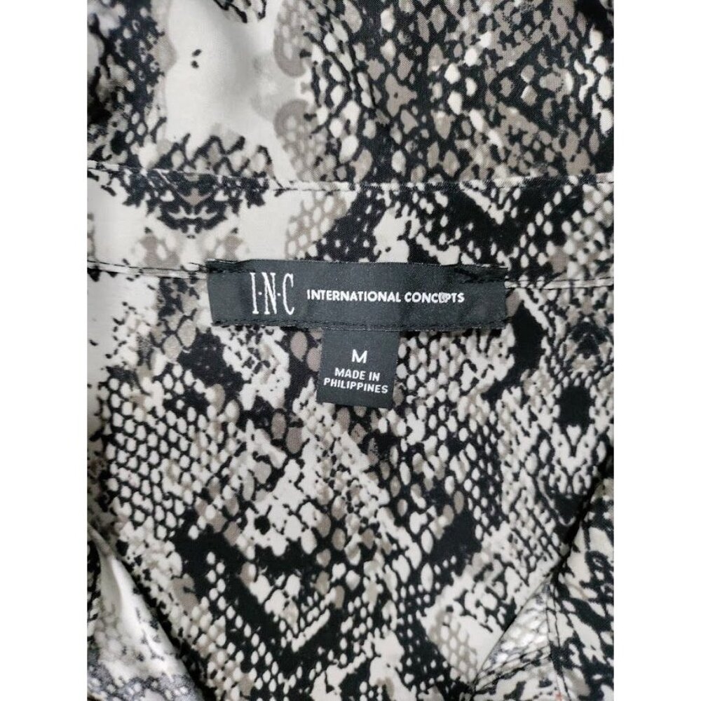 INC International Women's M Snake-Print Belted Shirtdress,Created for Macy's - Picture 10 of 13